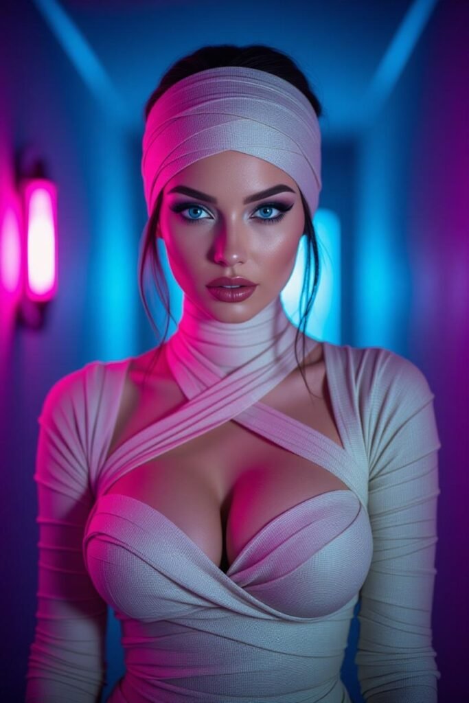 The Neon Mummy Who Woke Up to Own the Future - Vistamancer AI Art