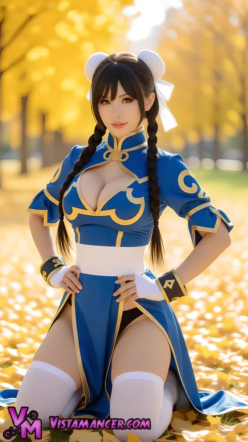 Golden Park Guardian Chun-Li - Vistamancer AI Art