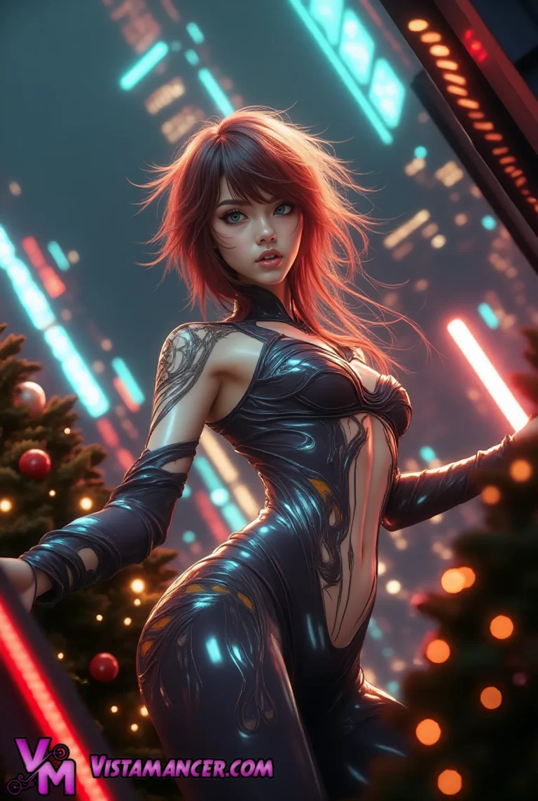 Neon Wonderland Noel - Vistamancer AI Art