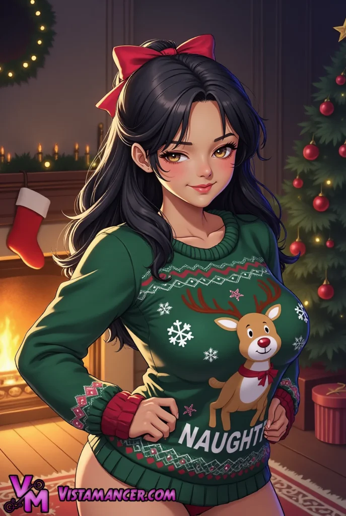 Naughty Reindeer Whispers - Vistamancer AI Art