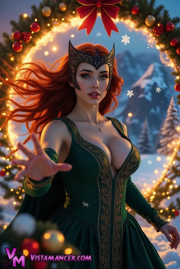 Scarlet Witch's Frostbound Chaos Unveiled - Vistamancer AI Art