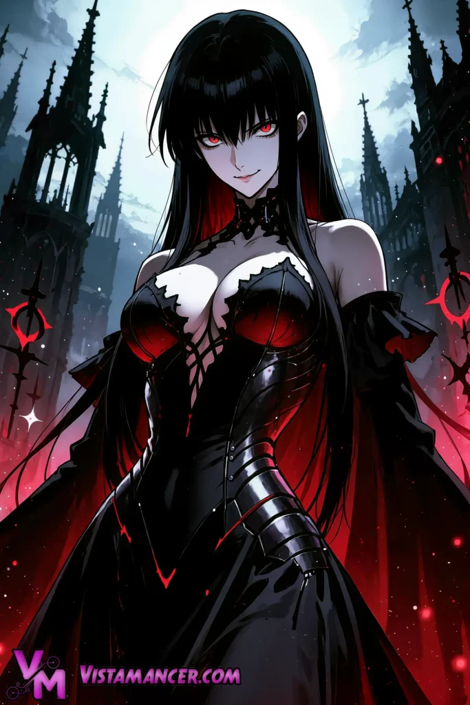 Crimson Vampire Sovereign Emerges from Eternal Night - Vistamancer AI Art