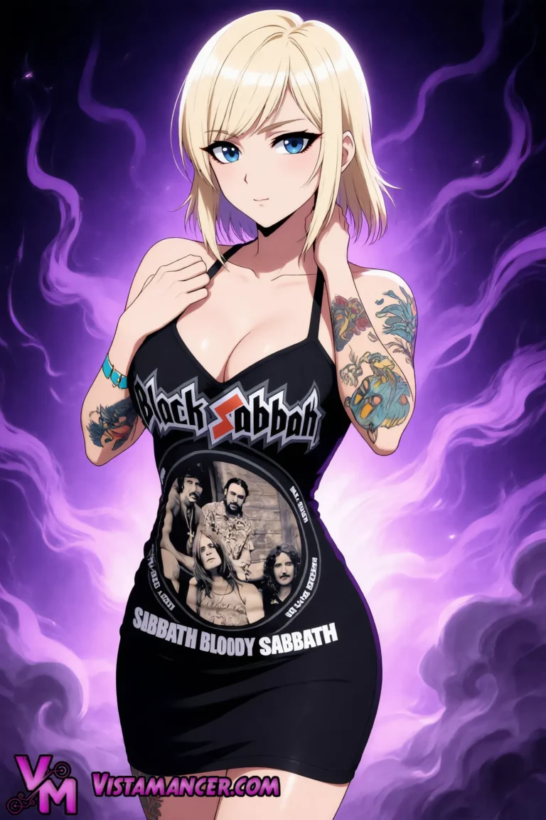 Blonde Metalhead Tattoo Goddess - Vistamancer AI Art