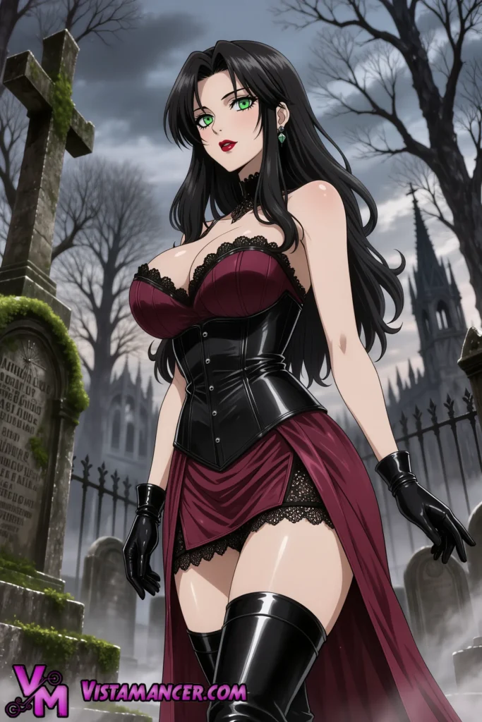 Enigmatic Midnight Enchantress Beckons from the Shadows - Vistamancer AI Art