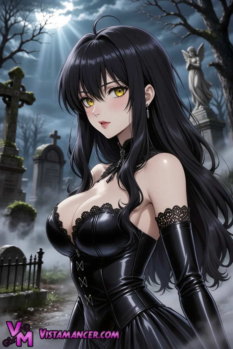 Moonlit Shadow Seductress Whispers Eternal Secrets - Vistamancer AI Art