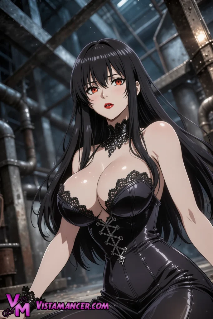 Industrial Temptress Emerges from the Shadows of Steel - Vistamancer AI Art