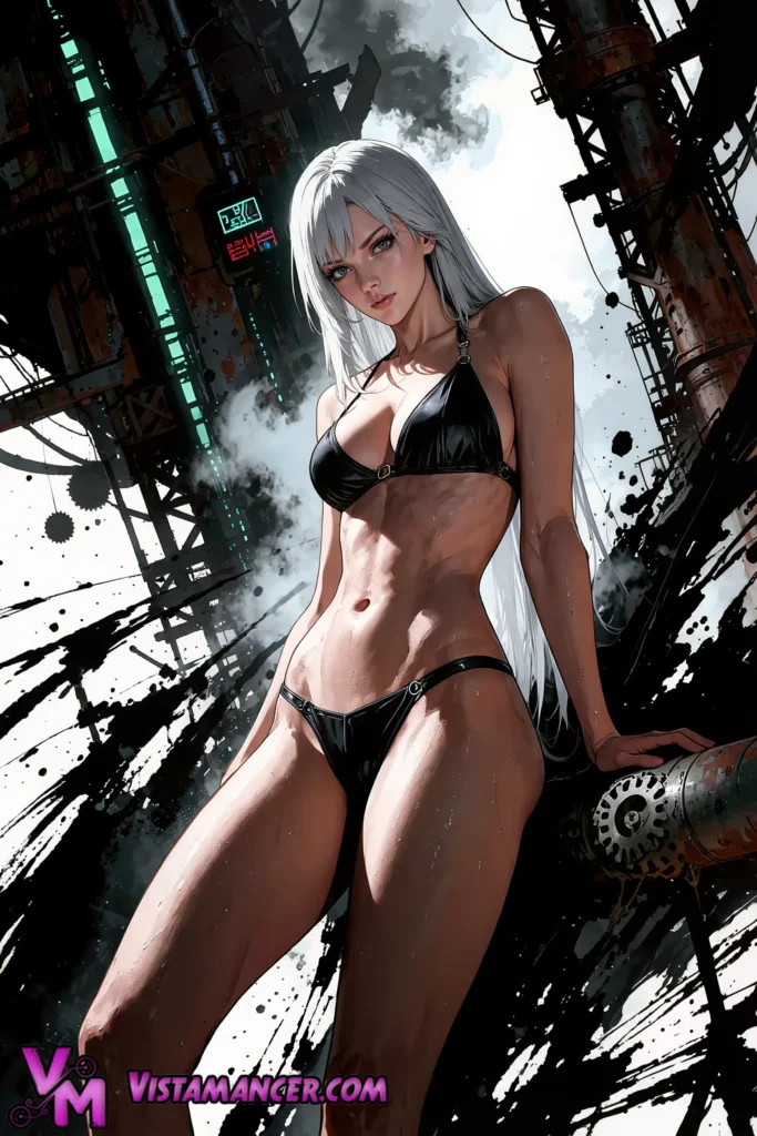 Steel Siren of the Ruined City - Vistamancer AI Art