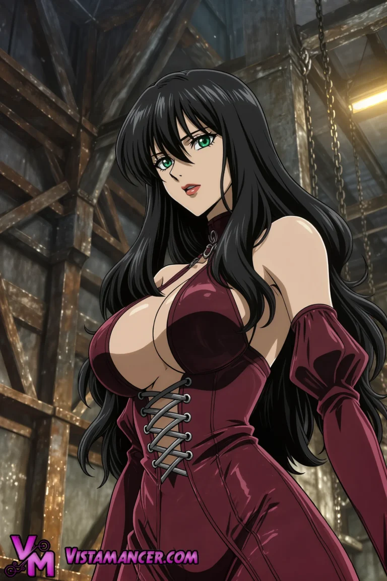 Maroon Mistress Rules the Forged Chains of Desire - Vistamancer AI Art