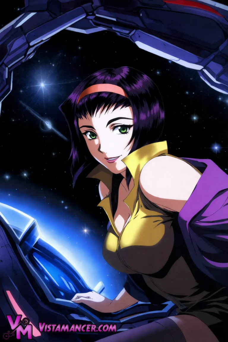 Faye Valentine Commands the Cockpit with Starlit Seduction - Vistamancer AI Art