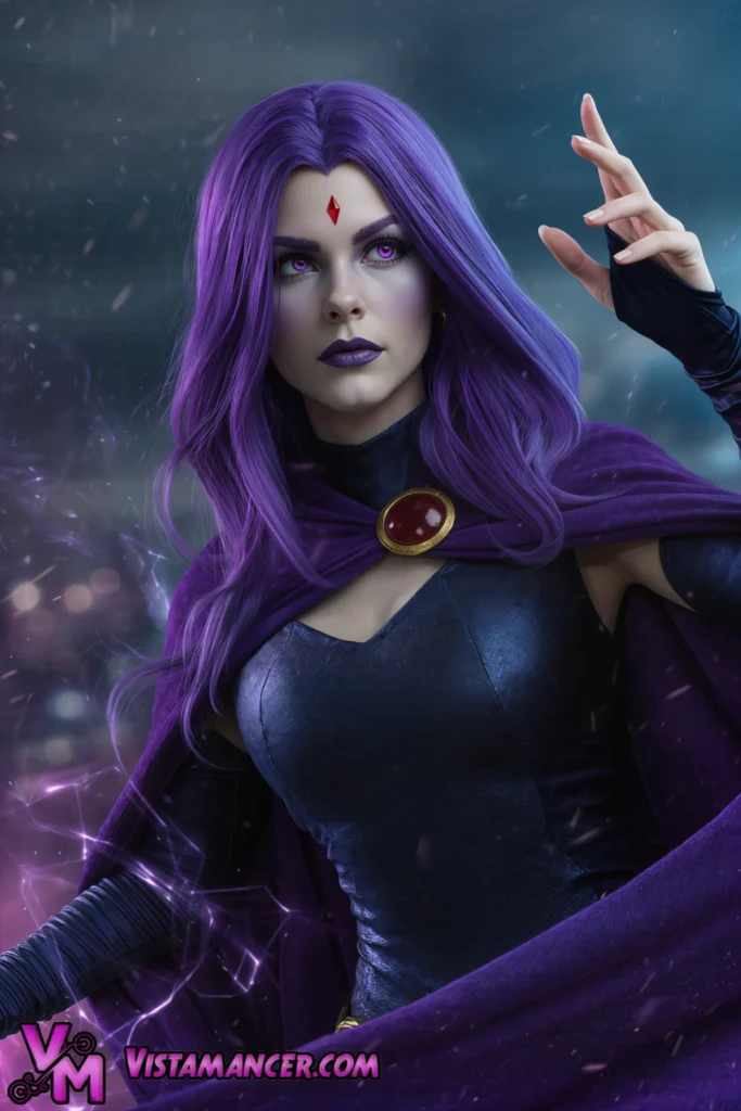 Raven Commands the Mystic Storm with Unyielding Power - Vistamancer AI Art