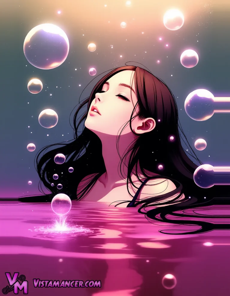 Ethereal Bubble Dreamer Floats in Liquid Light - Vistamancer AI Art
