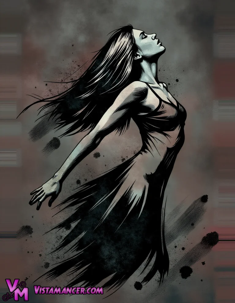 Ethereal Descent into Shadowed Ecstasy - Vistamancer AI Art