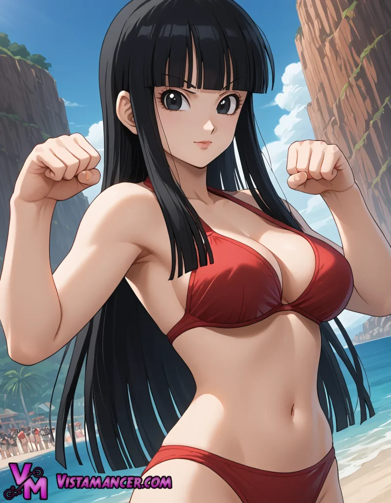 Fierce Beach Warrior Chi-Chi Unleashed - Vistamancer AI Art