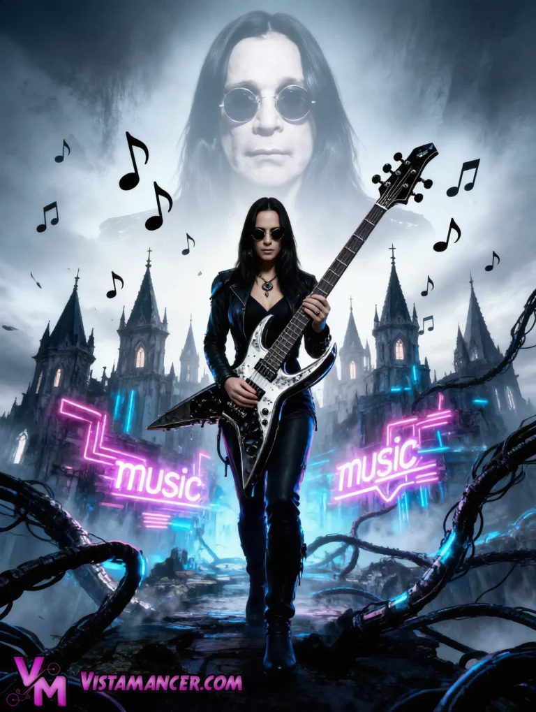 Ozzy Osbourne Rock Legend Tribute - Vistamancer AI Art