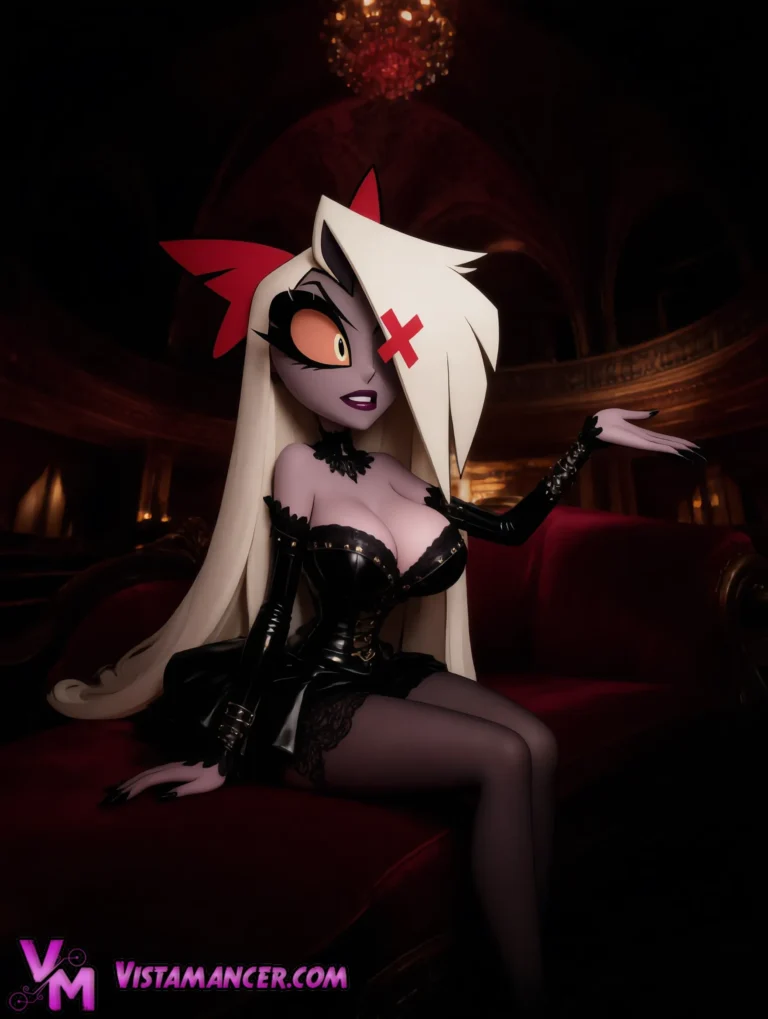 Vaggie Seduces on a Velvet Throne - Vistamancer AI Art
