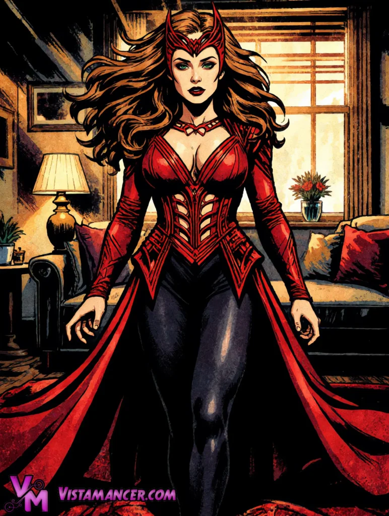 Scarlet Witch Commands the Room - Vistamancer AI Art