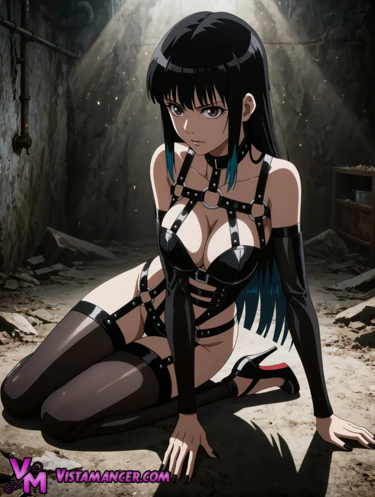 Bound in Shadows Temptress Revealed - Vistamancer AI Art