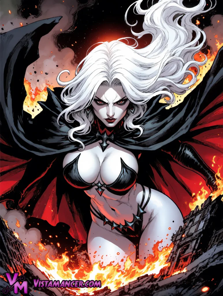 Lady Death Rises From the Inferno - Vistamancer AI Art