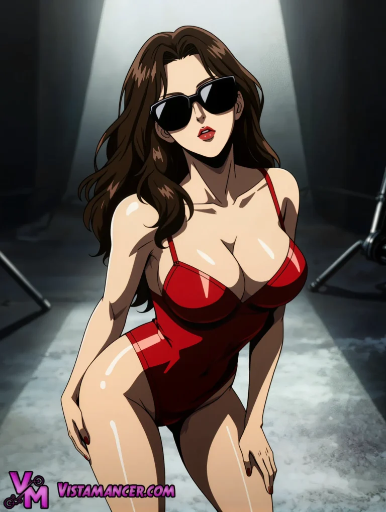 Crimson Heat Under the Studio Lights - Vistamancer AI Art