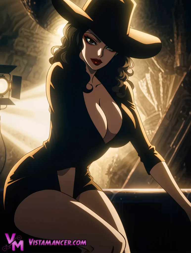 Shadowed Siren of the Spotlight Stage - Vistamancer AI Art
