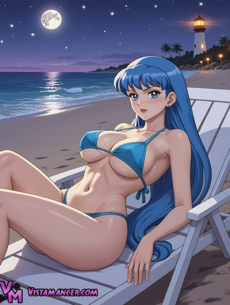 Moonlit Serenade of the Azure Siren - Vistamancer AI Art