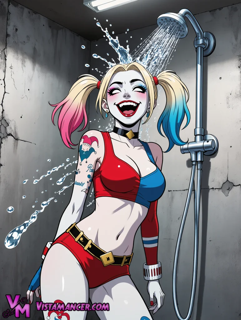 Shower Chaos with the Harlequin - Vistamancer AI Art