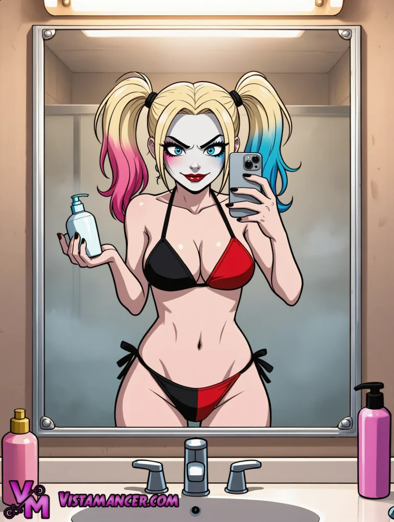 Mirror Mayhem with Harley - Vistamancer AI Art