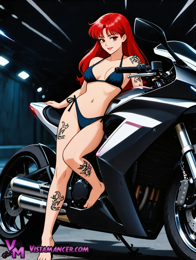 Red Rider and the Midnight Machine - Vistamancer AI Art