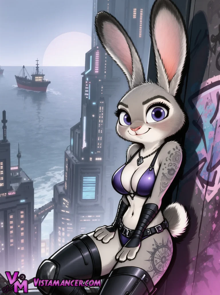 Neon Hopps on the City Edge - Vistamancer AI Art