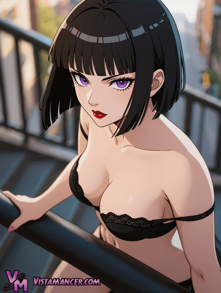 Intense Gaze in the Shadow of the Urban Night - Vistamancer AI Art
