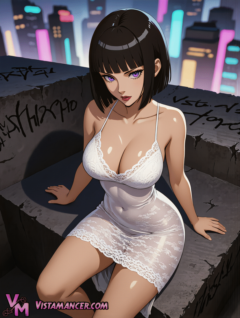 Unspoken Secrets Above the Neon City Lights - Vistamancer AI Art