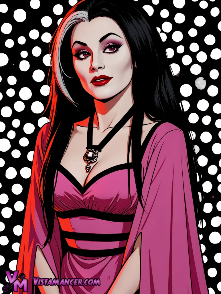 Lily Munster Steals the Spotlight - Vistamancer AI Art