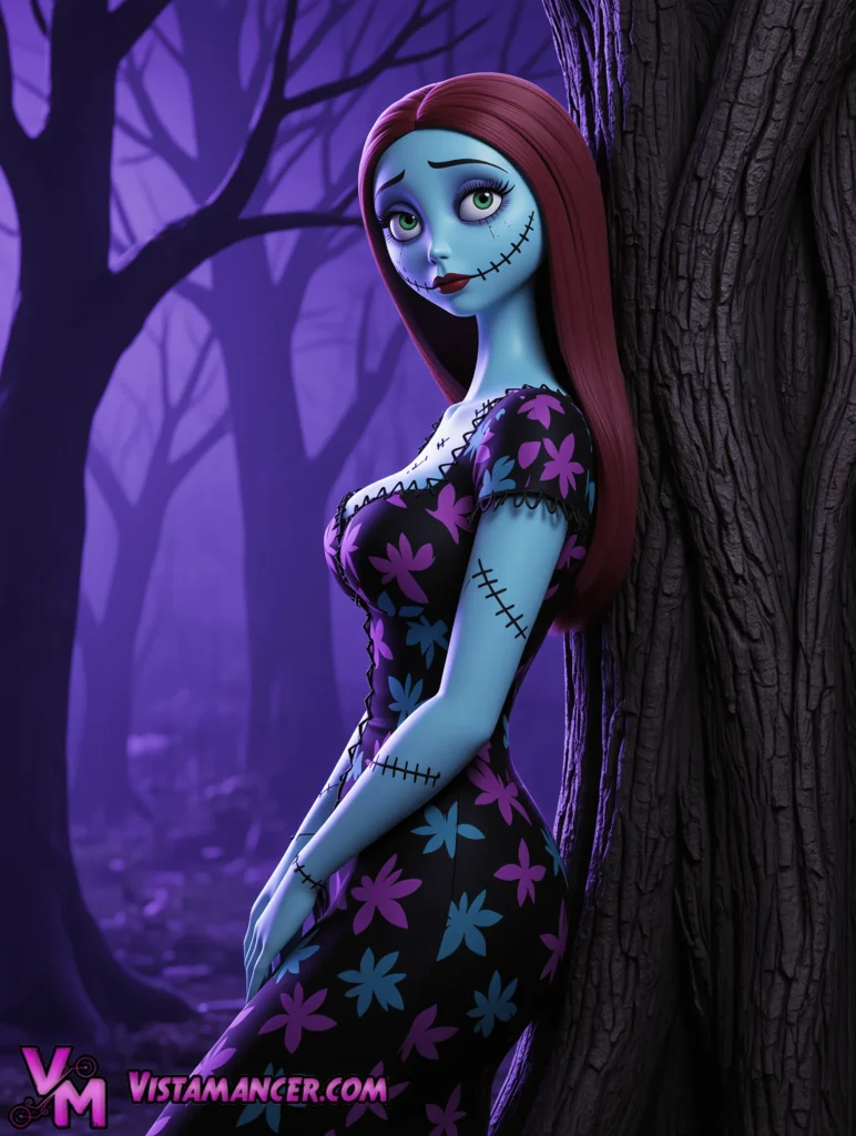 Sally Waits in the Purple Woods - Vistamancer AI Art