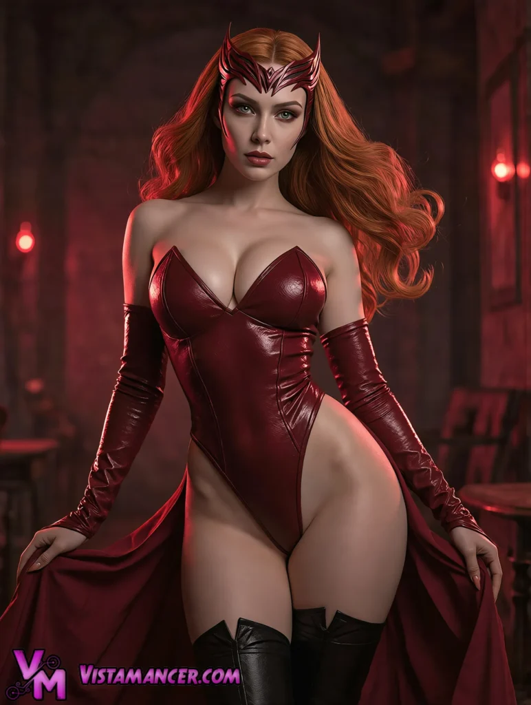 Scarlet Witch Wielding the Power of Chaos Magic - Vistamancer AI Art